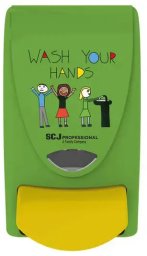 Dozownik do mydła DEB W pianie Kids Wash Your Hands, 1l, zielono-żółty (HG-021432)