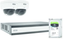Rejestrator Abus Zestaw wideo PoE: 2 kamery mini-kopułkowe + NVR (TVVR36423D)