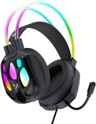 Słuchawki Wozinsky Gamingowe WSG-1118 przewodowe z mikrofonem i podświetleniem RGB - czarne (5907769388248)