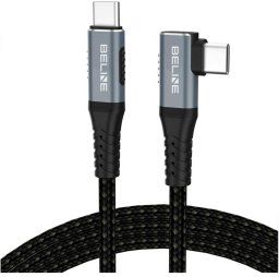 Kabel USB Beline Kątowy USB-C Thunderbolt4 1m 48V/5A 40Gb/s 240W 8K60Hhz czarny