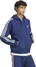 Adidas Bluza męska Essentials 3-Stripes Fleece Full-Zip Hoodie granatowa KY4144 S