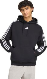 Adidas Bluza męska Essentials 3-Stripes Fleece Hoodie czarna KY6602 XL