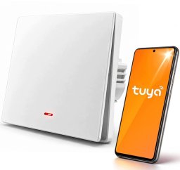 Qoltec Inteligentny 1-kanałowy włącznik wyłacznik światła Wi-Fi Timer Tuya Smart life Biały (52719)