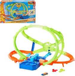 Mattel Hot Wheels Stunt Tracks Hipersfera kraks Tor wyścigowy Zestaw JMG48