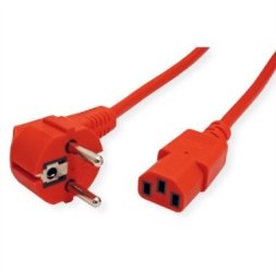 Kabel zasilający Roline , proste złącze IEC, czerwony, 0,8 m (19.08.1004)