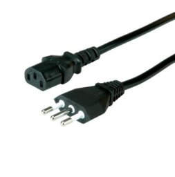 Kabel zasilający Value , proste złącze IEC, wersja włoska, czarny, 1 m (19.99.2075)
