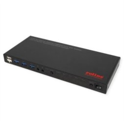 Przełącznik Roline KVM , 4 komputery, HDMI 4K przy 60 Hz, z 3-portowym hubem USB 3.2 Gen1 / USB 3.0