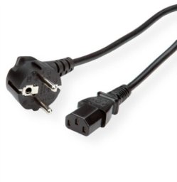 Kabel zasilający Roline , proste złącze IEC, czarny, 0,6 m