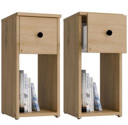 CMK Meble Szafka nocna Tomi 25 1S Dąb Artisan Stolik Nocny z Szufladą do Sypialni (M-MP-SN-TOMI-251S-ART)