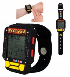 Basic Fun Zegarek cyfrowy Pac-man Pacman 3w1 Retro Gaming Watch LCD gra zegar alarm / 320145 (SB12149)