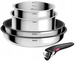 Tefal Zestaw garnków Ingenio Cook Eat 5 elementów Stal nierdzewna non-stick (L881S504)