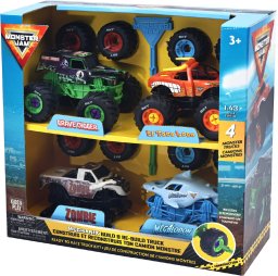 Monster Jam Mechanix 1:43 Build N ReBuild 4 pk (810076729985)