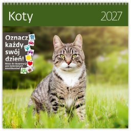 Helma Kalendarz 2027 ścienny 30x30cm Koty EDUKAMP (8596641052406)