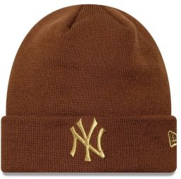 New Era Wmns Metallic Logo Beanie New York Yankees Hat Brązowe One size (60915931)