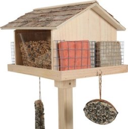 Turdus Zolux Karmnik dla ptaków stojący Castor XL z daszkiem z kory brzozowej
