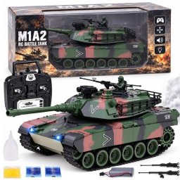Jokomisiada Czołg zdalnie sterowany RC Abrams M1A1 dym dźwięk światło 45cm (RC0770)