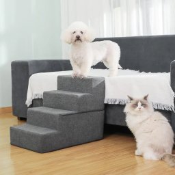 Boutiquezoo Schody dla psa NUXIE Premium 4 schodki rampa podest legowisko 4w1 60cm