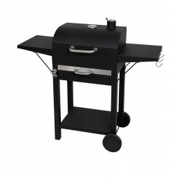 Majowo Grill węglowy z pokrywą BBQ z 2 stolikami bocznymi