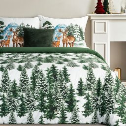 Cotton World Pościel świąteczna NEVADA 220x200 zimowy las choinki 3-częściowa