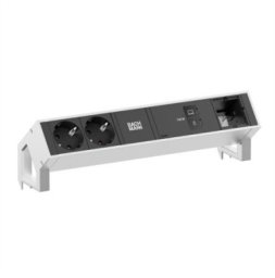 Listwa zasilająca Bachmann DESK2 2xCEE7/3 1xUSB C/C 100 W, 1xCM 1,0 m ze stali nierdzewnej