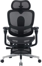 Krzesło biurowe Sihoo Fotel biurowy C500 V2 Ultra Black z podnóżkiem (C500-V2-B101-JT)