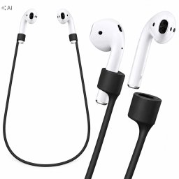 4TechGoods Linka magnetyczna do AirPods / FreeBuds słuchawek TWS pasek na szyję czarna (GSMA0466)