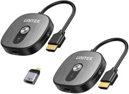 System przekazu sygnału AV Unitek Bezprzewodowy odbiornik HDMI 4K@30Hz w zestawie z nadajnikiem i adapterem USB-C do HDMI (V1717CBK01)
