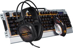 Marvo CM303 zestaw klawiatura przewodowa (USB) CZ/SK, srebrna + mysz i s�uchawki dla graczy, do gry, membranowa rodzaj pod�wietlon (CM303 CZ)