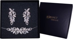 KOKONET Komplet kolczyki bransoletka ślub srebro elegancki (8-0542 + 8-0545)