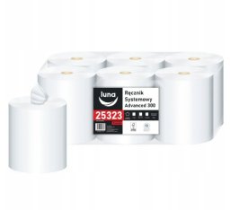 DGA OPTIMA Ręcznik systemowy Luna A6 300 Advanced - Jednowarstwowy ręcznik z recyklingowej celulozy - 300 m (25323)