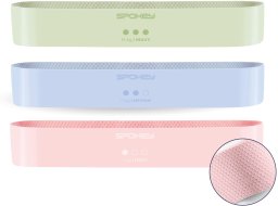 Spokey Zestaw trzech gum treningowych z antypoślizgową strukturą JUICY SET (Zestaw trzech gum treningowych z antypoślizgową strukturą Spokey JUICY SET)