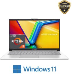 Laptop FULL ASUS Vivobook Go 15 E1504 - 15.6" HD 1920x1080 ekran / AMD Ryzen 5 7520U do 4.30GHz (4 rdzenie) / 8GB DDR5 / 512GB SSD M.2 NVME PCIE 3.0 / AMD Radeon Graphics / WIFI 5 + Bluetooth 5.1 / HDMI / USB Type-C with power deliv