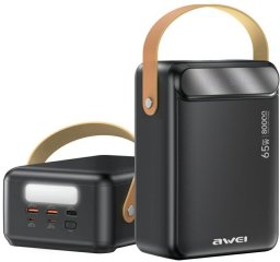 Powerbank Awei PA-83 80000mAh 65W 3xUSB-A, 2xUSB-C czarny (AWEI314)