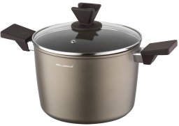 Florina Garnek Aston 22 CM 5,0L. z pokrywką wysoki, Ind. by Mateusz Gessler (szampan, powłoka Non-stick, uchwyt czarny) (FLORINA-GA-007-78)
