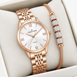 Zegarek Jordan Kerr Zestaw damski zegarek Bruna rose gold + bransoletka (P9016-04-TB2-NE)
