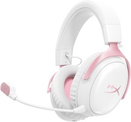 Słuchawki HyperX Bezprzewodowy zestaw słuchawkowy Cloud III S dla graczy (biały/różowy) (DG0R2AA)
