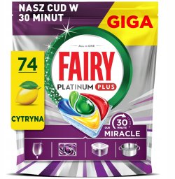 Fairy Kapsułki do zmywarki Fairy Platinum Plus Miracle 74 szt.