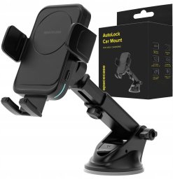 spacecase Uchywt Na Telefon Do Samochodu AutoLock z ładowarką indukcyjną QI 15W czarny