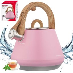 Klausberg Czajnik stalowy z gwizdkiem 2,5L różowy (KB-9064)