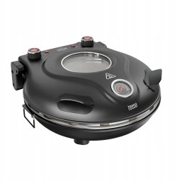 Piec do pizzy Teesa Supreme Max 1800 W, 400 stopni, dwie grzałki, okno, czarny, 35cm (TSA3242-B)