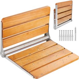 TD Systems Siedzisko prysznicowe składane dębowe mocne zestaw 41 cm 34 cm łazienka BHP