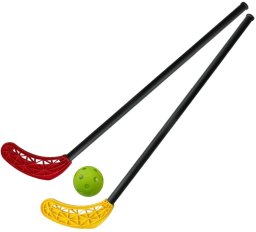 Kubisport Zestaw 2 x Kije do Unihokeja Plastikowe Proste Piłka 95 cm (Kub_05-H076KS)