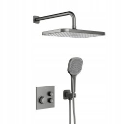 Zestaw prysznicowy KFA Termostatyczny podtynkowy OneClick Malaga PVD Gun Metal Grey 5759-530-61