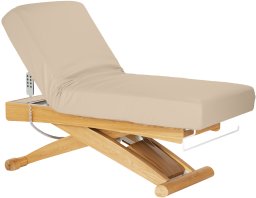 Activeshop Leżanka SPA Sillon Siesta beżowa z jasnobrązową podstawą