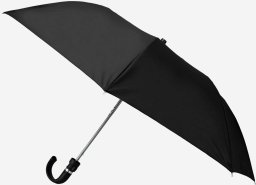 Semi Line Parasol krótki półautomatyczny z zawijaną rączką czarny