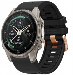 GK PROTECTION Pasek Tech-Protect Silicone do Garmin Fenix 5s / 5s Plus / 6s / 6s Pro / 7s / 8 / 9 / 9 Pro 43 mm Black (THP6089)