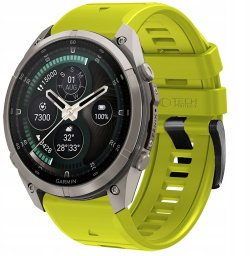 GK PROTECTION Pasek Tech-Protect Silicone do Garmin Fenix 5 / 6 / 6 Pro / 7 / 8 / 8 Pro / E / 9 / 9 Pro 51 mm Volt Lime (THP6084)