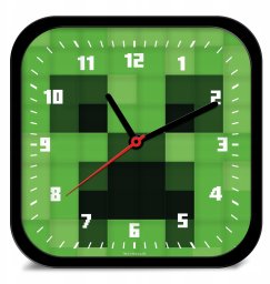 KIDS Minecraft Zegar Ścienny Na Ścianę Dla Dzieci Dziecka Creeper / Min3058 (SB12375)