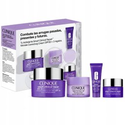 Clinique CLINIQUE_SET Smart Clinical Repair zestaw korygujący krem przeciwzmarszczkowy do twarzy SPF30 50ml + serum korygujące zmarszczki 10ml + korygujący krem przeciwzmarszczkowy pod oczy 5ml + balsam do demakijażu i oczyszczania twarzy 15ml (1923333211