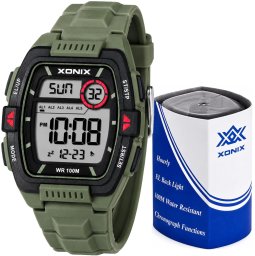 Zegarek Xonix DBI-004 męski elektroniczny zielony 43 mm
